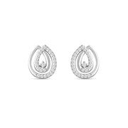 Priyam 925 Sterling Silver Rhodium-Plated Silver Cubic Zirconia Classic Studs Earrings
