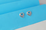 Load image into Gallery viewer, Divine Heart 925 Sterling Silver Rhodium-Plated Silver Cubic Zirconia Classic Studs Earrings
