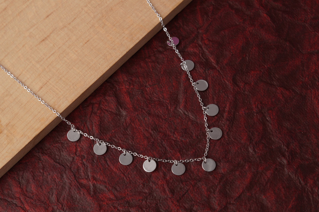 925 Sterling Silver Disc Necklace