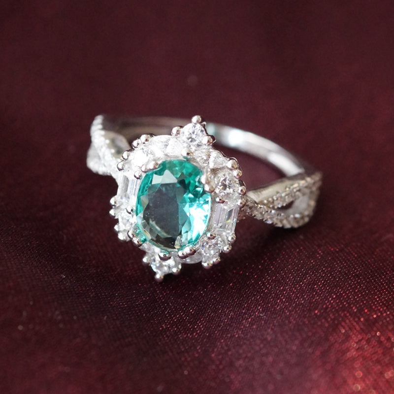 ☆TATIANA☆ Silver 925 Croissant Ring CR1840 Sterling Silver Emerald CZ Braid Leaf Ring – Jean Rachel Jewelry