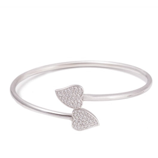 Two heart 925 Silver Bracelet TBR-764