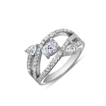 Load image into Gallery viewer, Multi Layered Solitaire 925 Silver Ring
