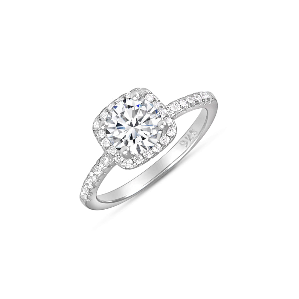 Myrna Halo Solitaire 925 Silver Ring