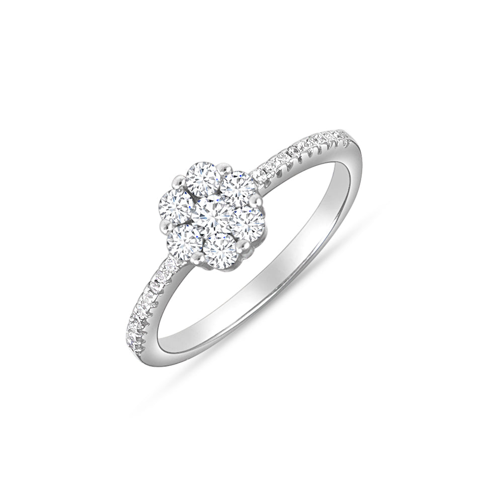 Nakshatram Illusion Solitaire 925 Silver Ring