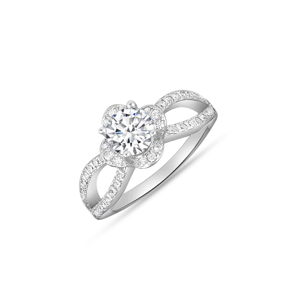 Signia Halo Solitaire 925 Silver Ring