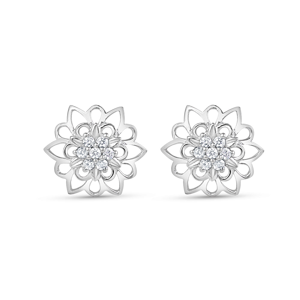 Mandala 925 Silver Earrings