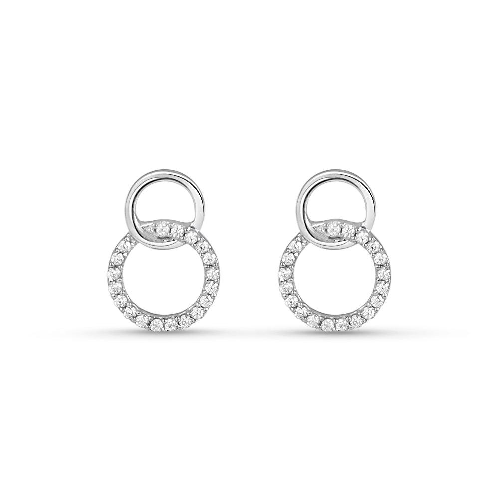 Dual Circle of Life 925 Silver Earrings