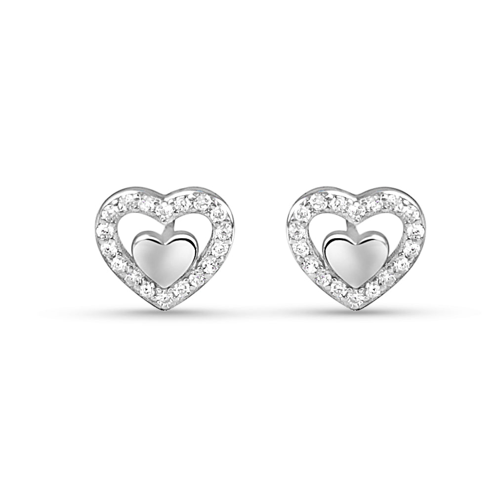 Heart in heart 925 Silver Earrings