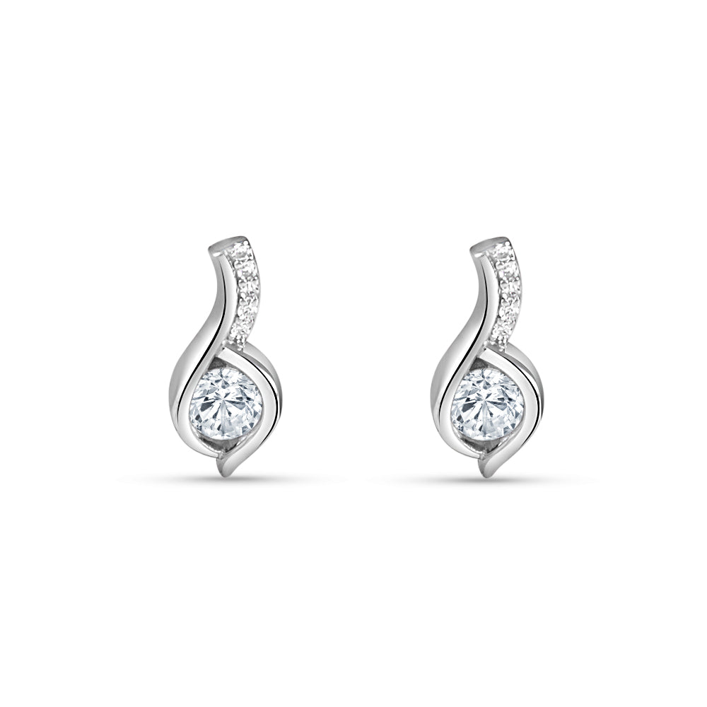 UNO Solitaire 925 Silver Earrings