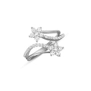 Meenakshi Dual Flower 925 Silver Rings