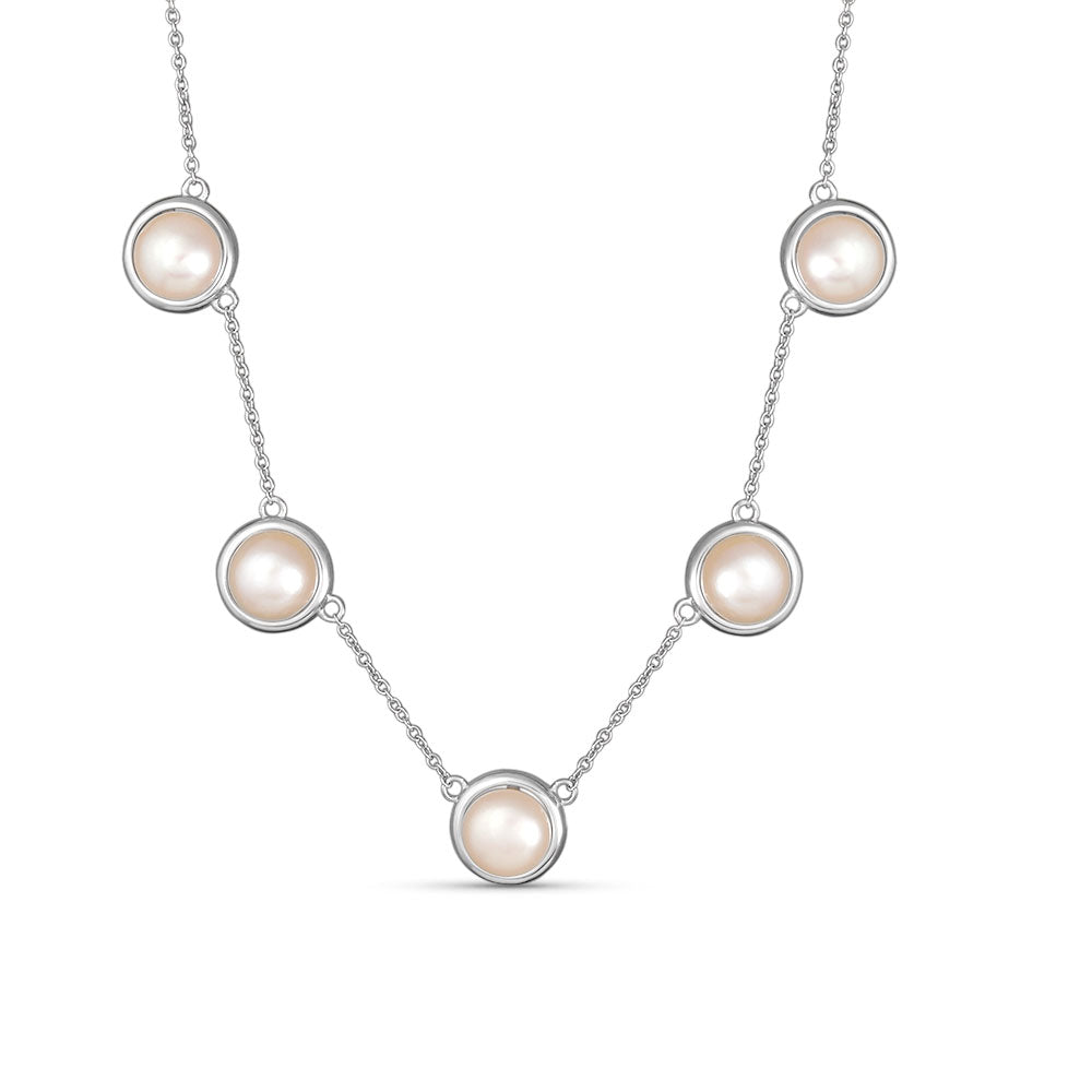 Peach Pearlwinkle 925 Necklace with Adjustable Length