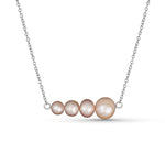 Load image into Gallery viewer, Pink Pearly Graduating 925 Silver Necklace

