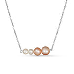 Load image into Gallery viewer, Dual Color Pearly Graduating 925 Silver Necklace
