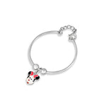 Load image into Gallery viewer, Silver bracelet with a cartoon character charm on a white background

