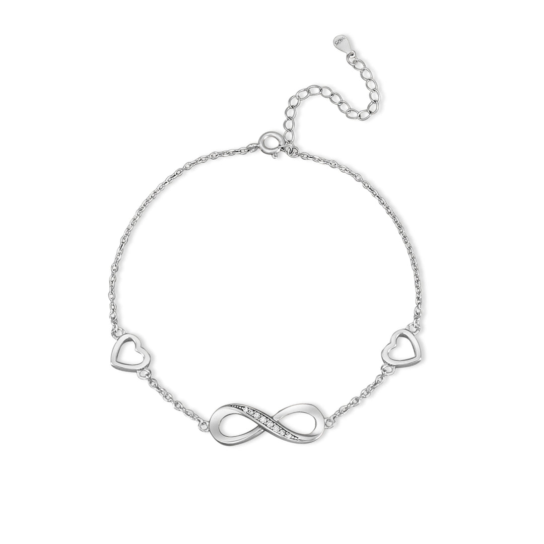 Madhuban Infinity Alpha 925 Sterling Silver Anklets with Adjustable Length