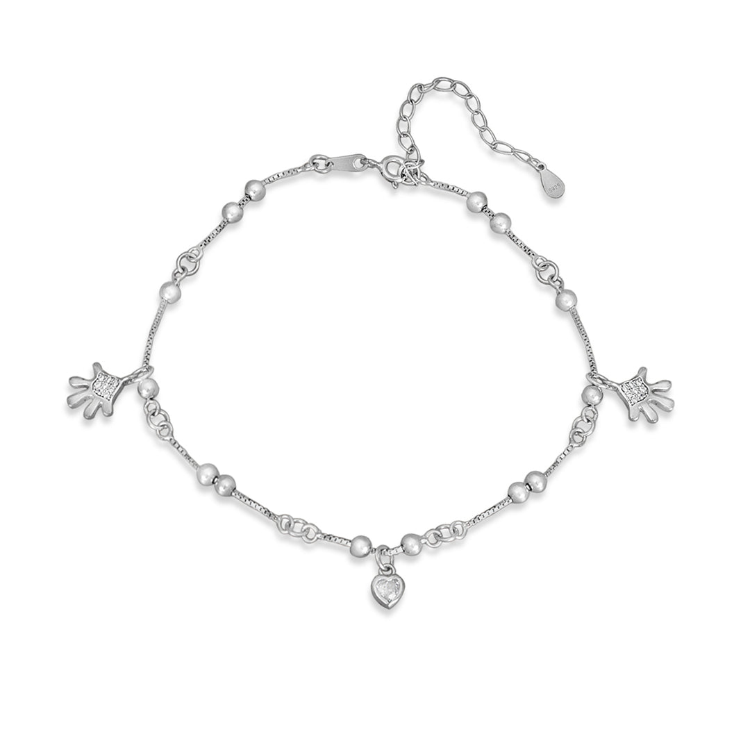 Madhuban Palm 925 Sterling Silver Anklets with Adjustable Length