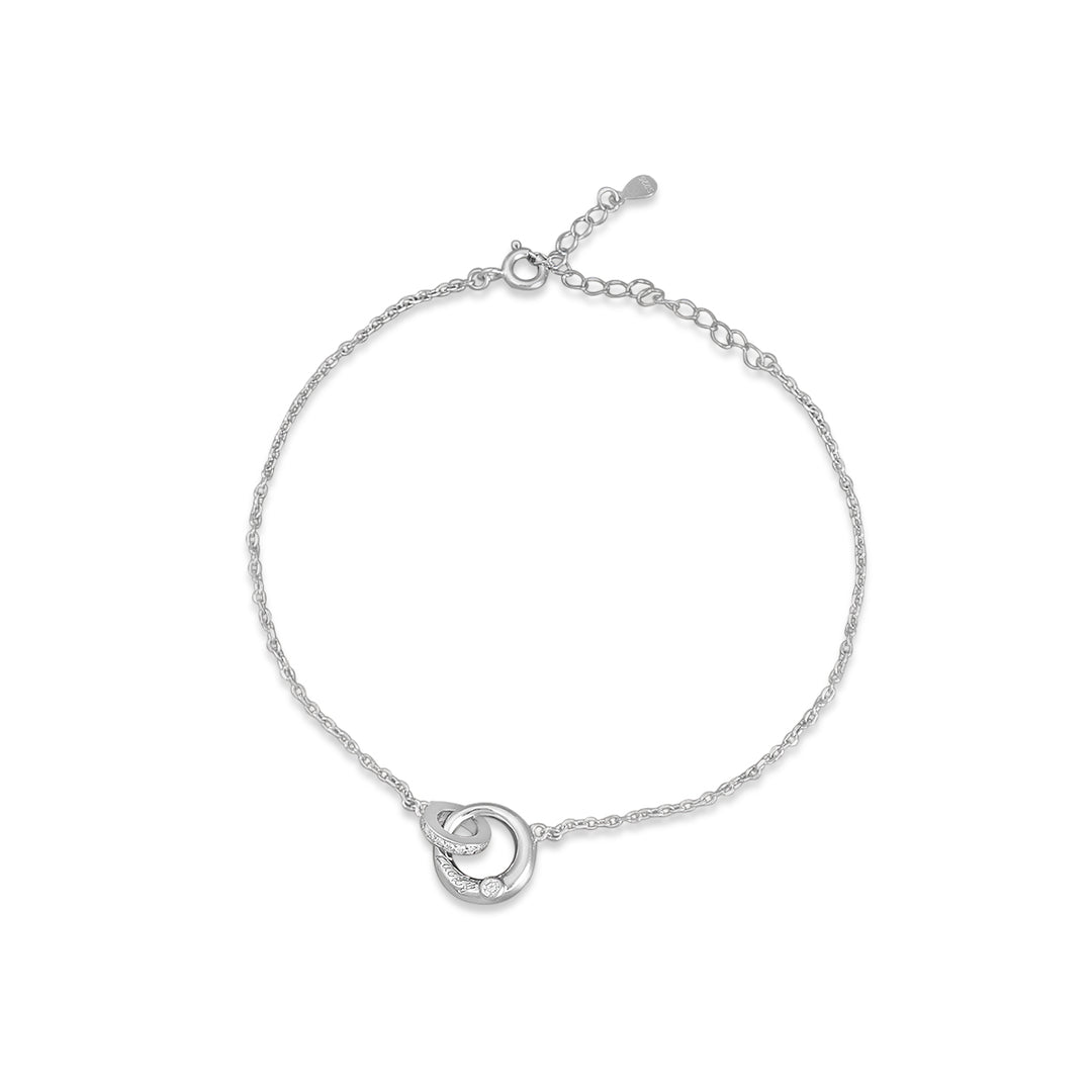 Madhuban Together Forever 925 Sterling Silver Anklets with Adjustable Length