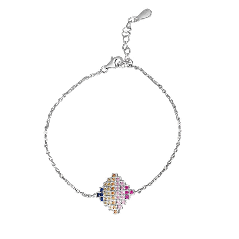Rainbow Mule Multi Color 925 Sterling Silver Bracelet with Adjustable Length