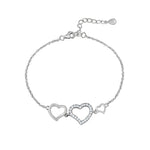 Load image into Gallery viewer, Multi Hearts 925 Sterling Silver Bracelet with Adjustable length
