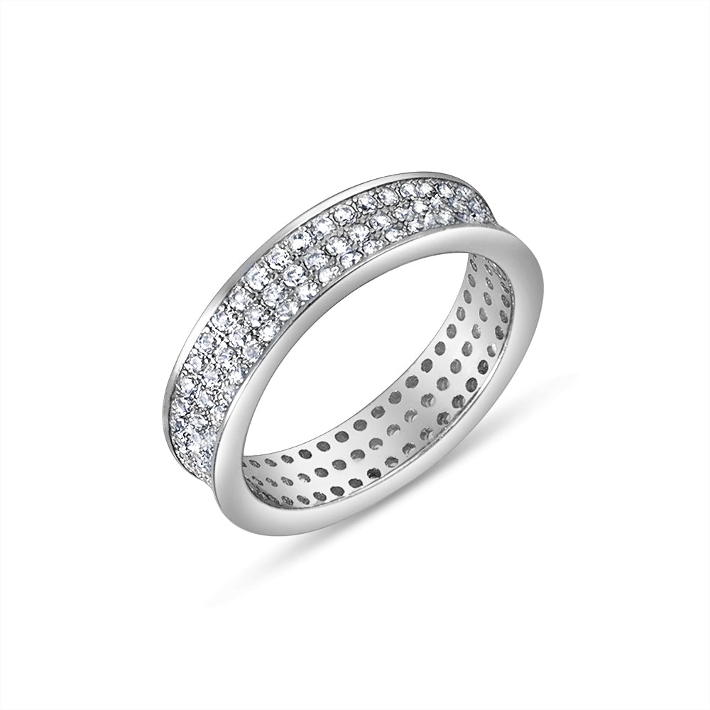 Shimmering  925 Sterling Silver Full Eternity Ring