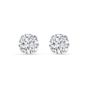 Solitaire Round 925 Sterling Silver Stud Earrings