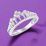 Load image into Gallery viewer, A 925 sterling silver ring with a crown design, adorned with AAA cubic zirconia.
