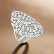 A luxurious 925 sterling silver ring adorned with AAA cubic zircons, featuring a cluster design.