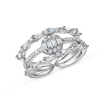 Load image into Gallery viewer, Damia Twin 925 Sterling Silver Ring Adjustable Size. Fits Indian ring size 12 to 17
