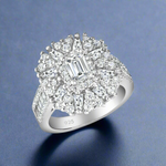 Load image into Gallery viewer, A 925 sterling silver ring adorned with multiple AAA cubic zirconia stones, featuring a cluster design.
