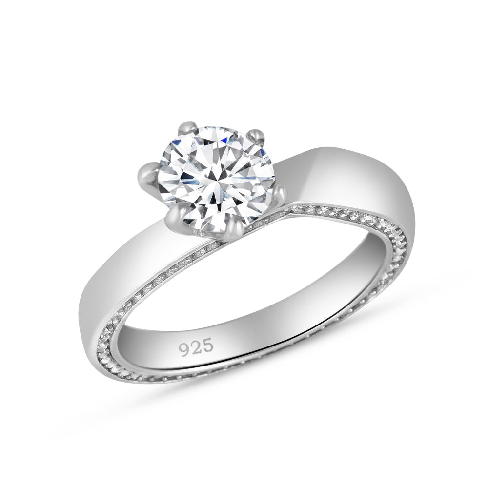 Smitri 925 Sterling Silver Solitaire Ring