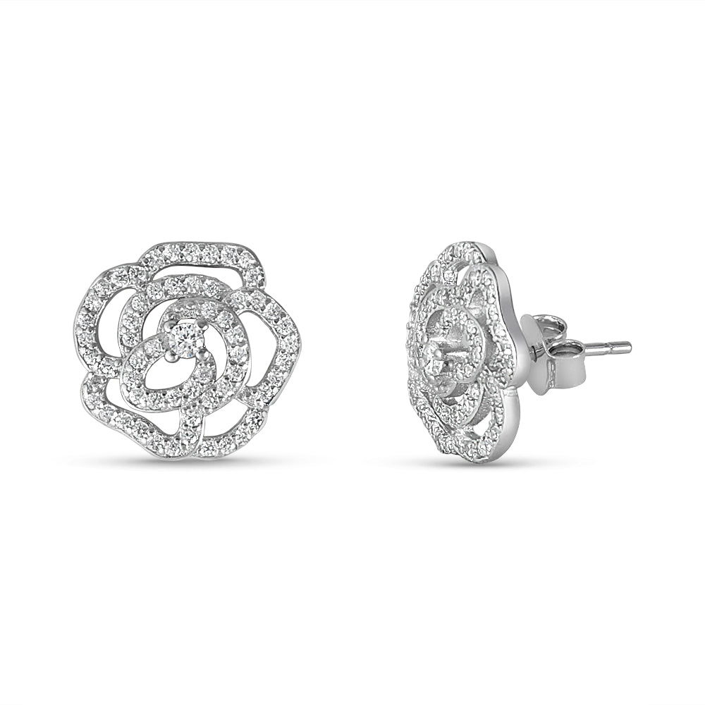Aspen Flower 925 Sterling Silver Stud Earrings