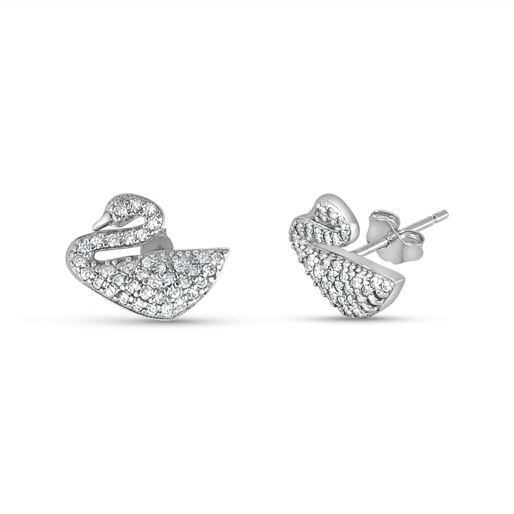 Swan 925 Sterling Silver Earrings