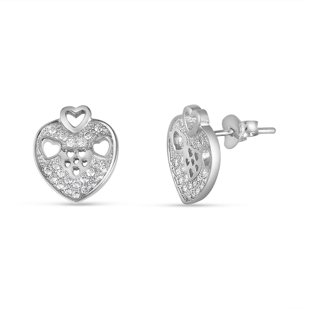 Prathibha Heart 925 Sterling Silver Earrings