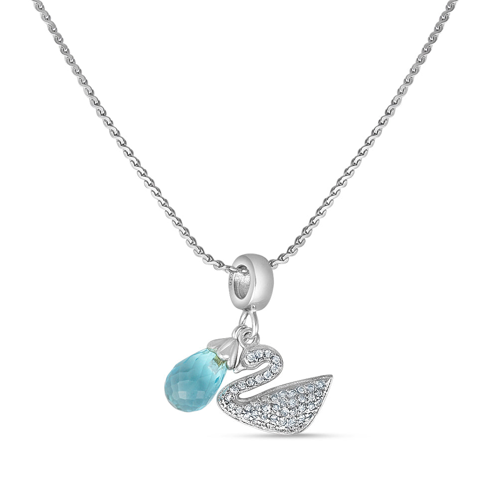 Yuva Swan 925 Silver Pendant with Chain