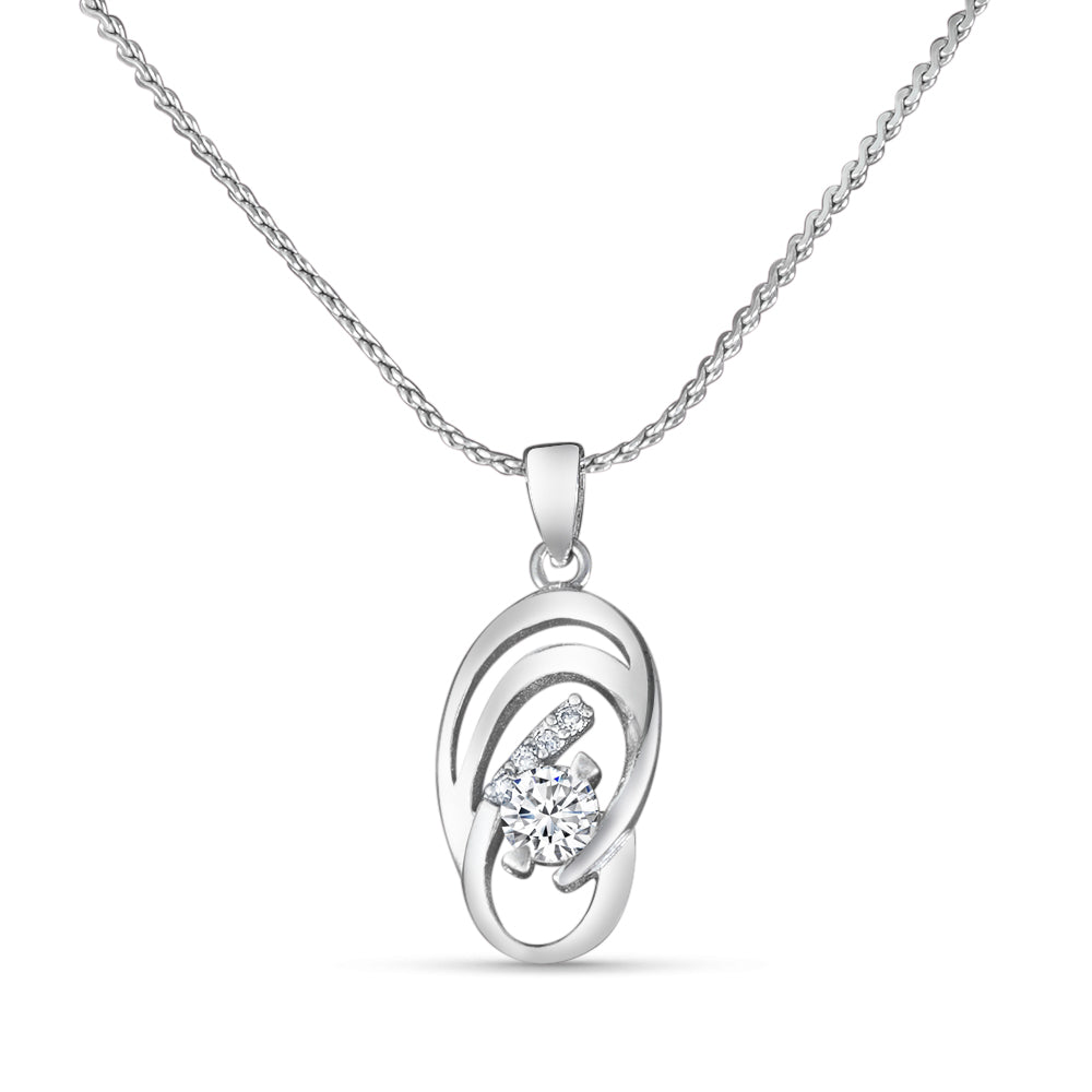 Mrignaini 925 Sterling Silver Pendant with chain  (Chain length 18 inches)