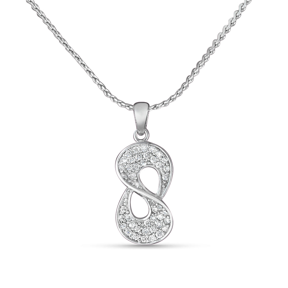 Yuva 8 Sterling Silver Pendant with chain (Chain Length 18 inches)