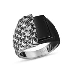 Load image into Gallery viewer, Poseidon Noir 925 Sterling Silver Men&#39;s Ring
