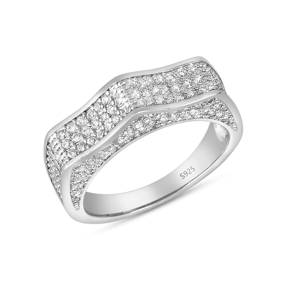 Sparkling Humpy Eternity 925 Sterling Silver Ring