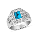 Load image into Gallery viewer, Poseidon Turquoise 925 Sterling Silver Men&#39;s Ring
