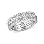 Load image into Gallery viewer, Sparkling Full Eternity Baguette  925 Sterling Silver Ring
