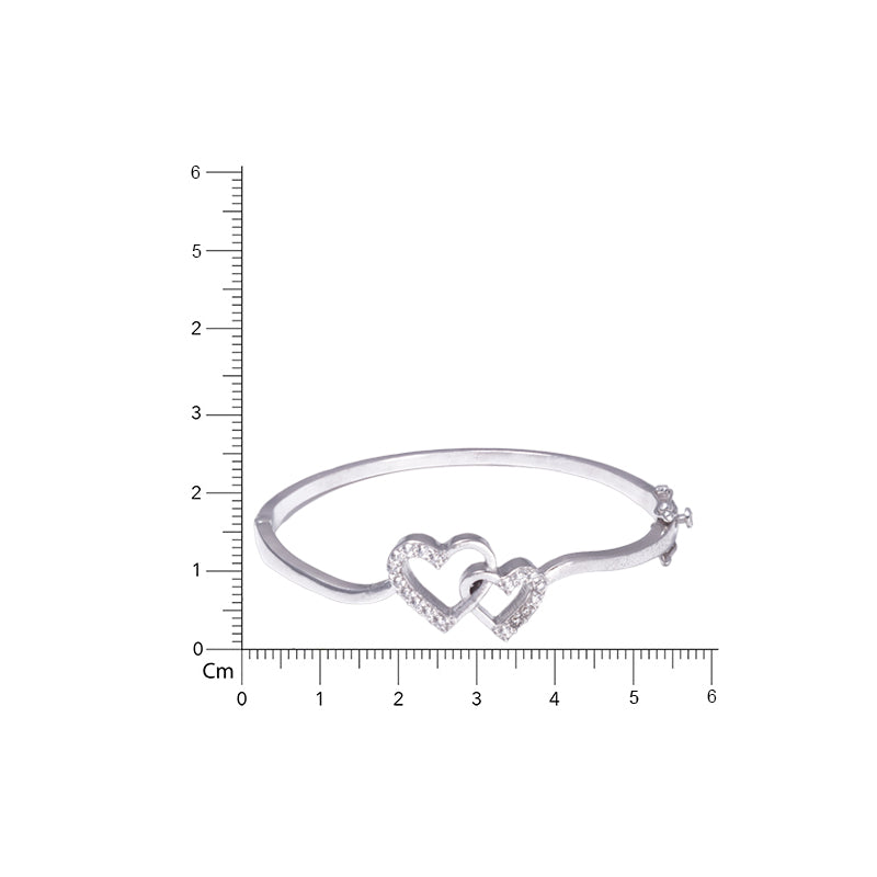 Twin Heart 925 Silver Bangle TBR-810