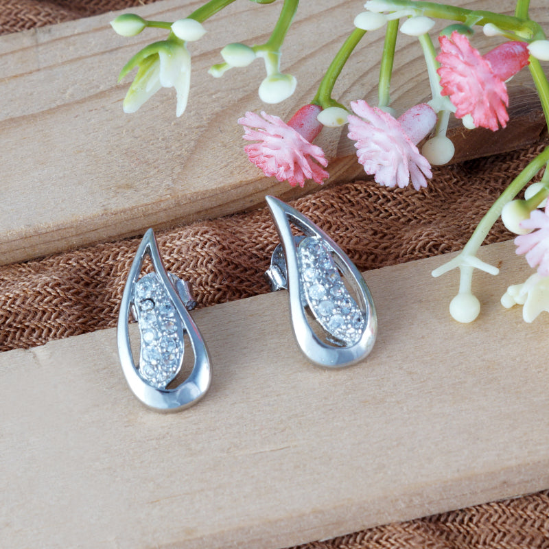 Drop 925 Sterling Silver Stud Earrings