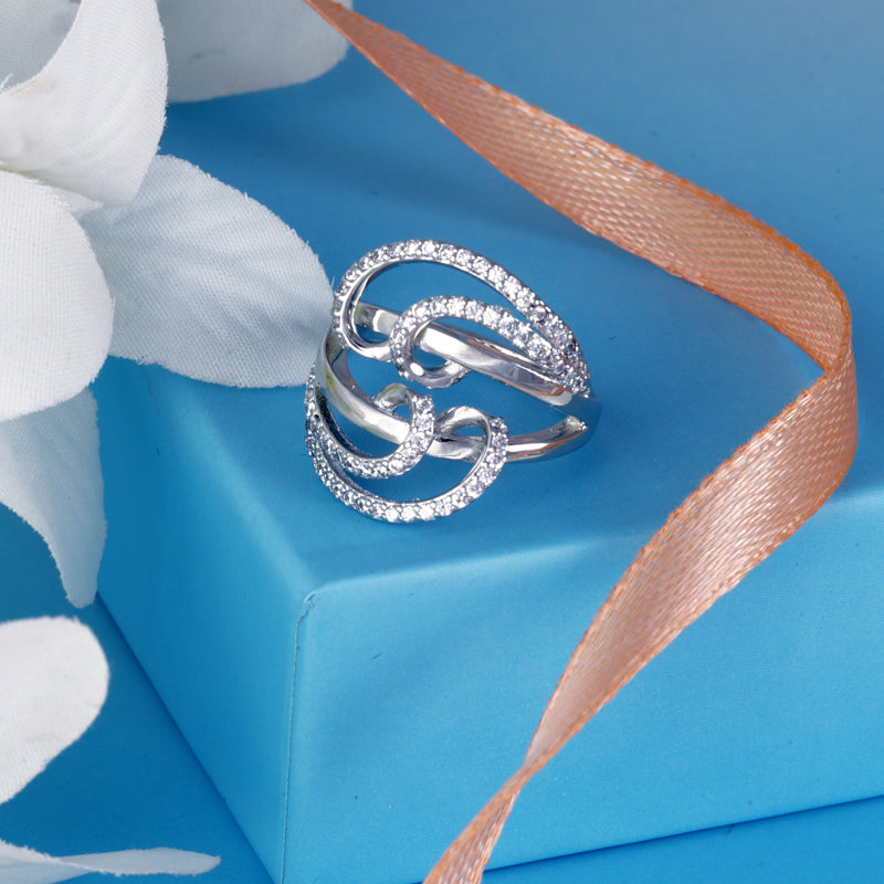 Smriti Swirl 925 Sterling Silver Ring