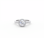 Load image into Gallery viewer, Elegant 925 Sterling Silver Halo Ring with Brilliant Round Cut Stone