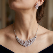 Premium 925 Silver Necklace & Earrings Set for Women