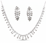 Load image into Gallery viewer, 925 Sterling Silver Designer Necklace Set with Crystal Accents