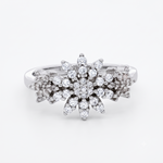 Load image into Gallery viewer, 925 Sterling Silver Marquise Diamond Flower Ring for Women
