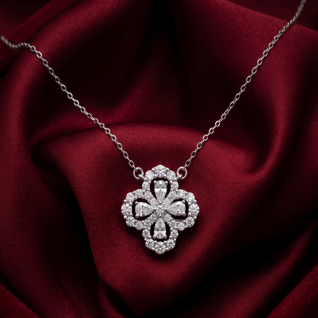 Premium 925 Silver Pendant Necklace with Multi-Charm Design