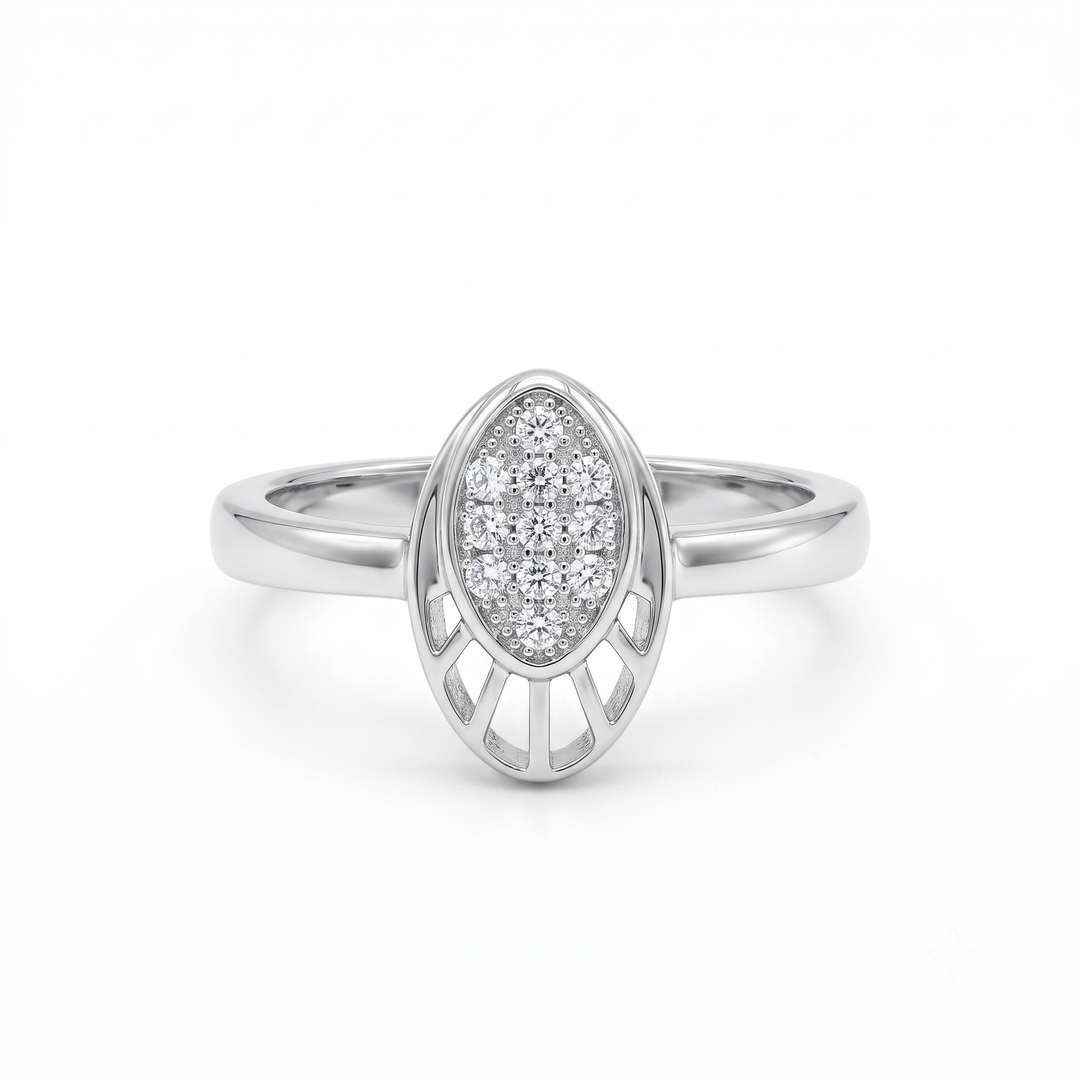 Luxury 925 Sterling Silver Emerald Marquise Sparkling CZ Diamond Look