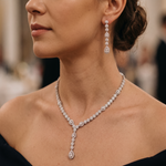 Load image into Gallery viewer, 925 Sterling Silver Necklace with Earring Set Studded With Cubic Zircons